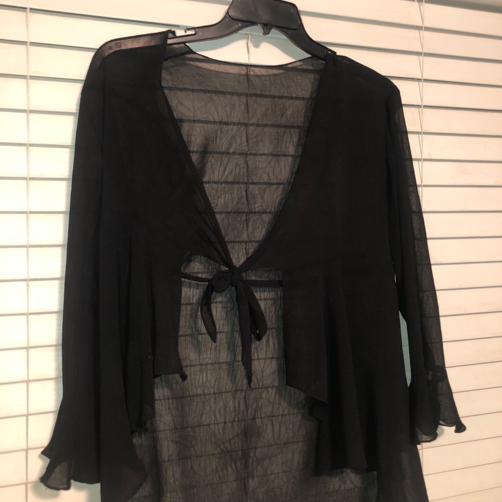 Urban Outtfiters- Nylon tie-in-front long sleeve